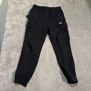 Nike Sportswear Cargo Joggers Mens Small Black Club Fleece Sweatpants CD3129-010